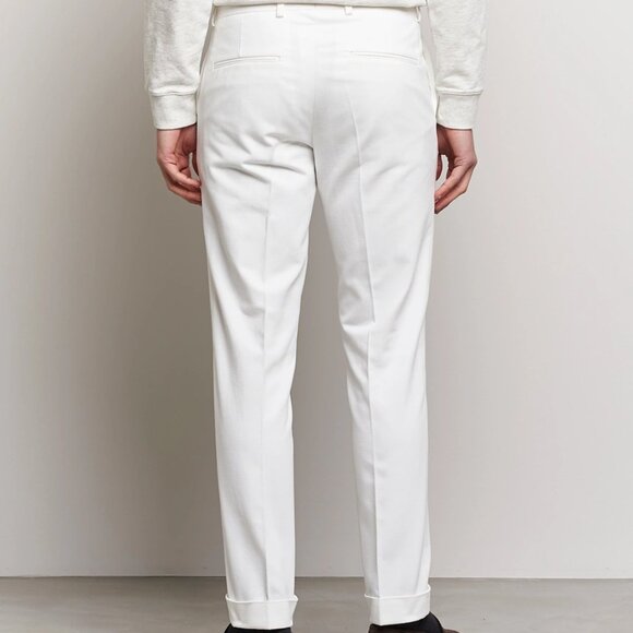 Oscar Jacobson Denz Turn Up Off White Trouser Pants - Picture 2 of 10